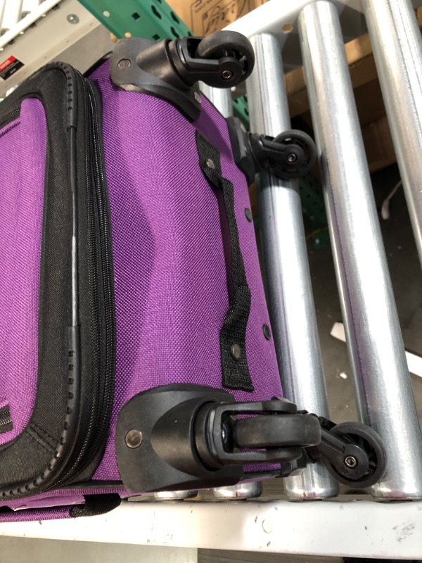 Photo 2 of **SEE NOTES**
U.S. Traveler Rio Rugged Fabric Expandable Carry-on Luggage Set 4 Wheel Purple