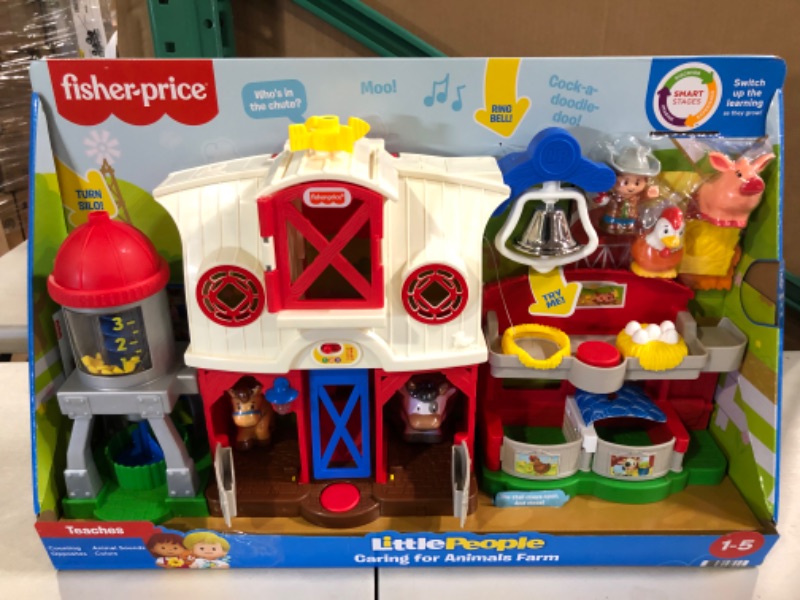 Photo 2 of Fisher-Price Little People Farm Toy, Toddler Playset with Lights Sounds and Smart Stages Learning Content, Frustration-Free Packaging SIOC/FFP