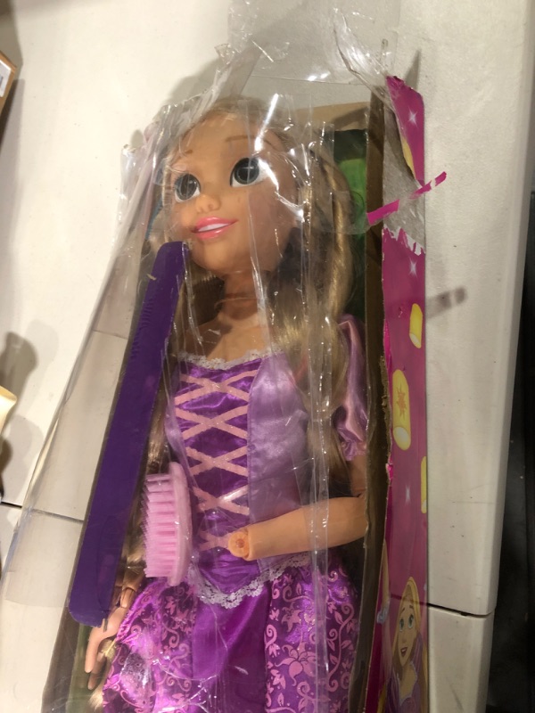 Photo 1 of Disney Princess Rapunzel 32" Playdate, My Size Articulated Doll, Comes with Brush to Comb Her Long Golden Locks, Movie Inspired Purple Dress, Removable Shoes & A Tiara