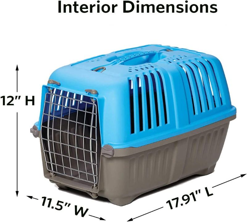 Photo 2 of Dog or cat carrier Color, baby, blue and gray And metal cage door