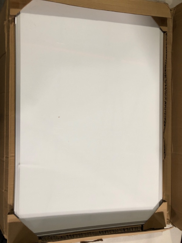 Photo 2 of Amazon Basics Magnetic Dry Erase White Board, 36 x 24-Inch Whiteboard - Silver Aluminum Frame 24" x 36" Magnetic, Aluminum Frame