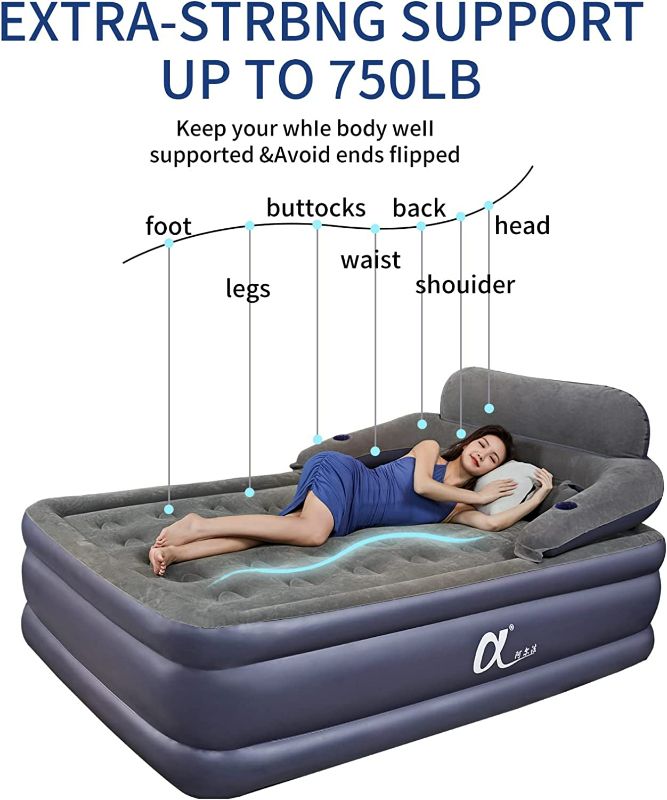 Photo 2 of A-ER-FA Queen Size Air Mattress with Headboard , 3 Mins Quick Inflation/Deflation