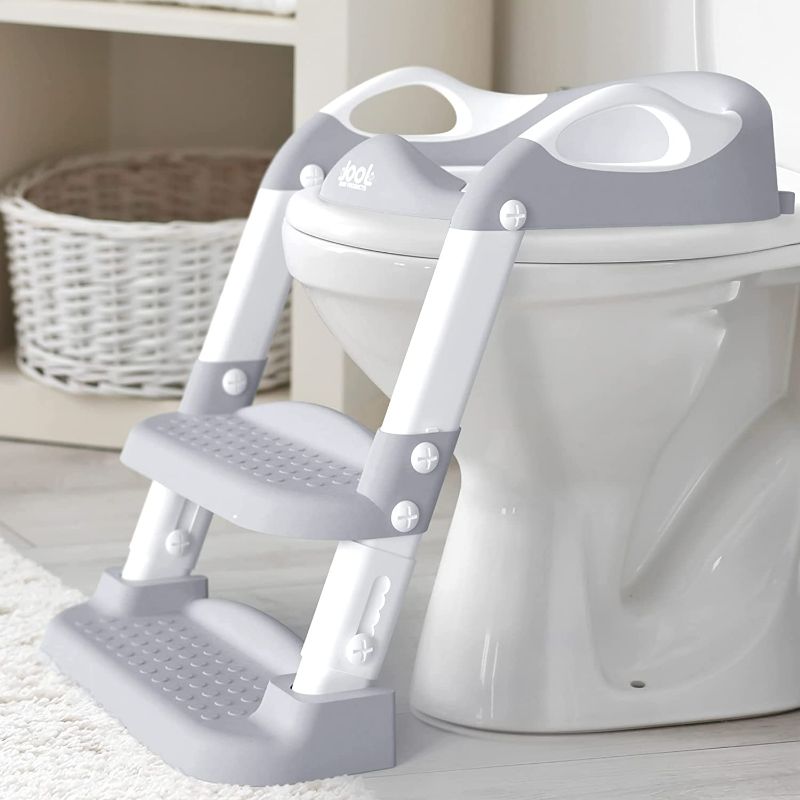 Photo 1 of Potty Training Ladder - Soft Cushioned Seat, Adjustable Height, Collapsible, Non-Slip with Splash Guard 