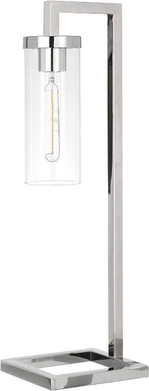 Photo 2 of **SEE NOTES** Malva 26" Tall Table Lamp with Glass Shade in Polished Nickel/Clear Table Lamp Polished Nickel/Clear 26" Tall