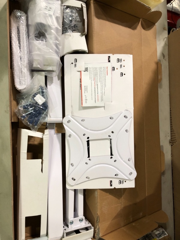Photo 1 of Barkan 40" Long White TV Wall Mount, 13 - 80 inch Dual Arm Full Motion Articulating - 4 Movement Flat / Curved Screen Bracket, Holds up to 110lbs, Extra Stable, Fits LED OLED LCD White 40" Long Arm