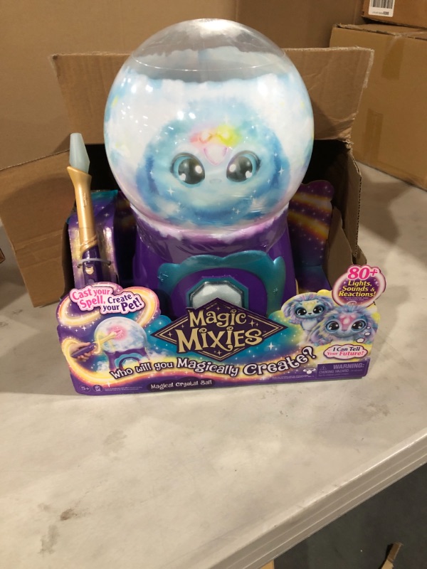 Photo 2 of Magic Mixies Magical Misting Crystal Ball with Interactive 8 inch Blue Plush Toy and 80+ Sounds and Reactions