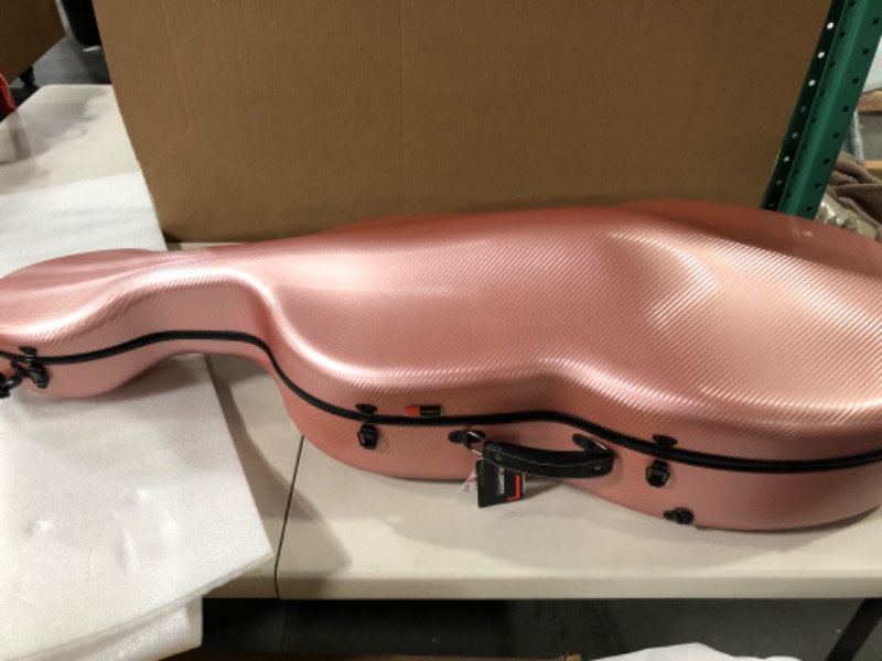 Photo 2 of Crossrock 4/4 Cello Case, Carbon Fiber Composite with Wheels-Rose Gold