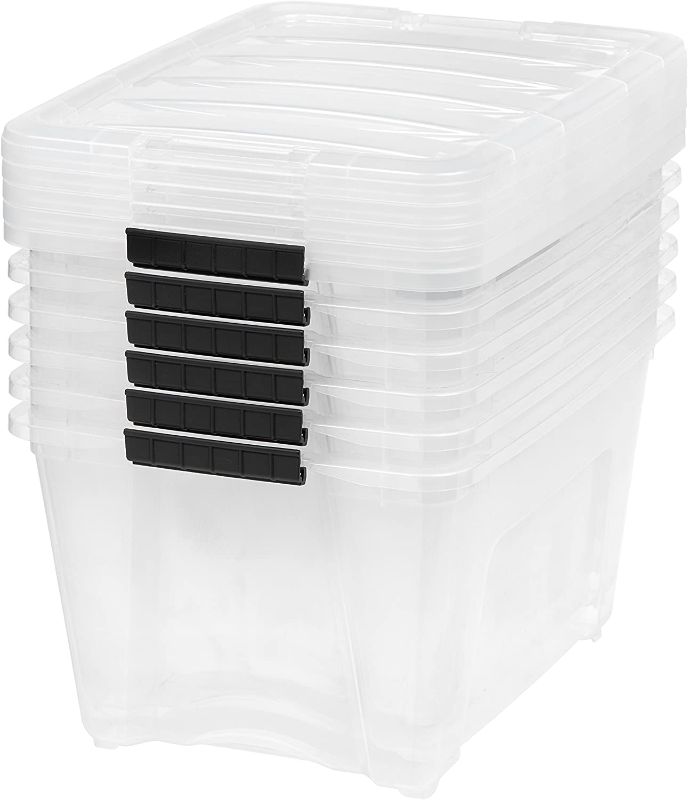 Photo 1 of !!!SEE CLERK NOTES!!!
IRIS USA, Inc. TB-28 Stack & Pull Box, 19 Quart, Clear, 6 Pack