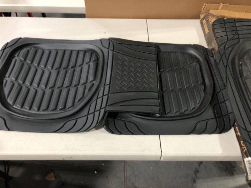 Photo 3 of Motor Trend - FlexTough Contour Liners-Deep Dish Heavy Duty Rubber Floor Mats Full Set - Black