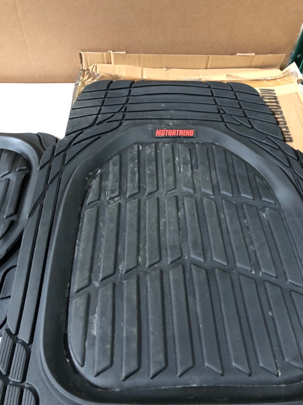 Photo 2 of Motor Trend - FlexTough Contour Liners-Deep Dish Heavy Duty Rubber Floor Mats Full Set - Black