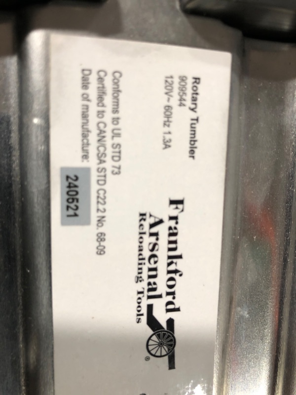 Photo 4 of !!!NON-FUNTIONAL!!! * !!!SEE CLERK NOTES!!!
Frankford Arsenal Platinum Series Rotary Tumbler with 7-Liter Capacity