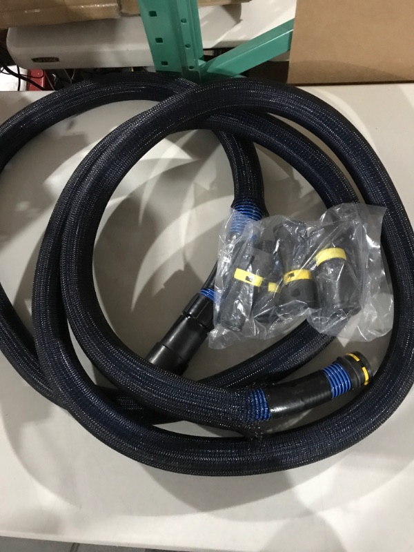 Photo 2 of Cen-Tec Systems 95556 Antistatic Vacuum Hose and Shop Vacs with Expanded Multi-Brand Power Tool Adapter Set, 16 Ft Protective Sleeve,