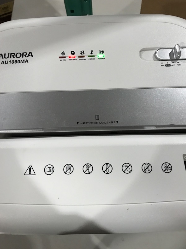 Photo 2 of PARTS ONLY*** Aurora AU1060MA  Micro-cut Shredder 