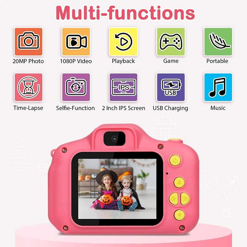 Photo 1 of Kids Camera for Girls, Toddler Camera 1080P 32GB (Pink)