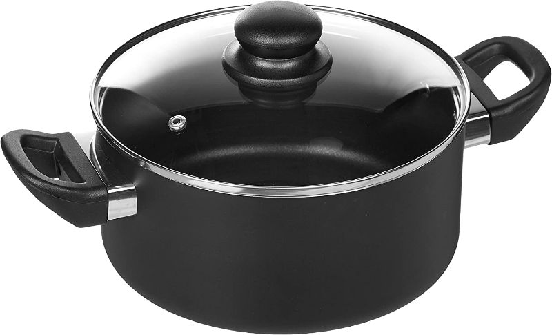 Photo 2 of Amazon Basics Non-Stick Cookware Set, Pots and Pans - 8-Piece Set 8-Piece Set Cookware Set