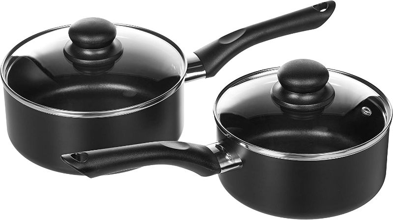 Photo 4 of Amazon Basics Non-Stick Cookware Set, Pots and Pans - 8-Piece Set 8-Piece Set Cookware Set