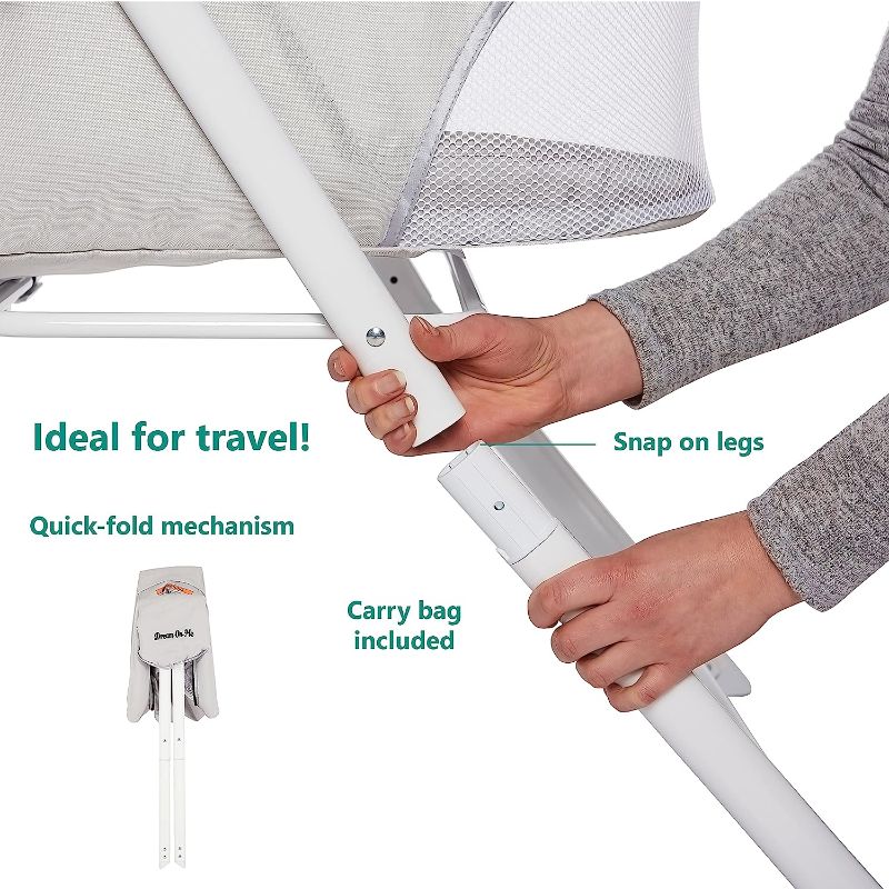 Photo 1 of Dream On Me Traveler Portable Bassinet in Cloud Grey, Lightweight 37"L x 22"W x 27"H
