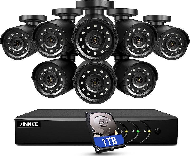 Photo 1 of ANNKE 5MP Lite Security Camera System Outdoor with AI Human/Vehicle Detection, 8CH H.265+ DVR and 8 x 1920TVL 2MP IP66 Home CCTV Cameras, Smart Playback, Email Alert with Images, 1TB Hard Drive - E200


