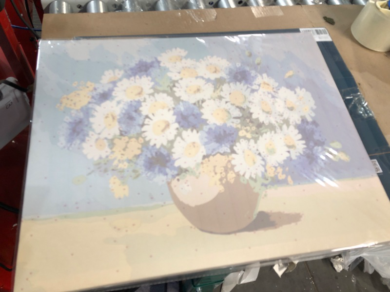 Photo 2 of ARPEOTCY Paint by Number for Adults Beginner Daisy Framed Canvas Paint-by-Number 