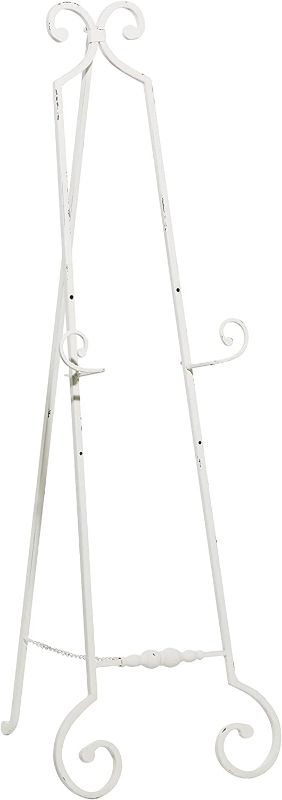 Photo 1 of **SEE NOTES**
Deco 79 Metal Triangle Easel with Chain Support, 17" x 22" x 52", White
