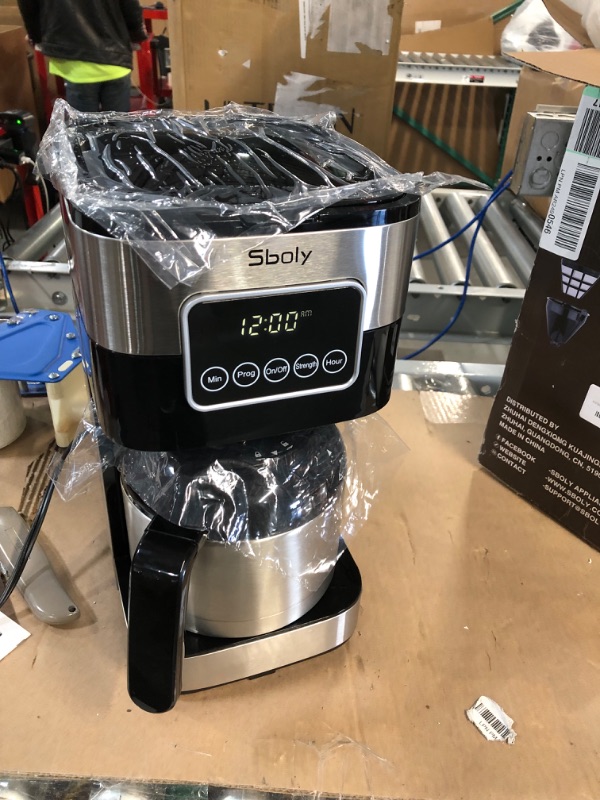 Photo 1 of Thermal Coffee Maker 8 Cup, Programmable Coffee Maker Drip with Strength Control, Stainless Steel Coffee Maker with Timer & Automatic Start