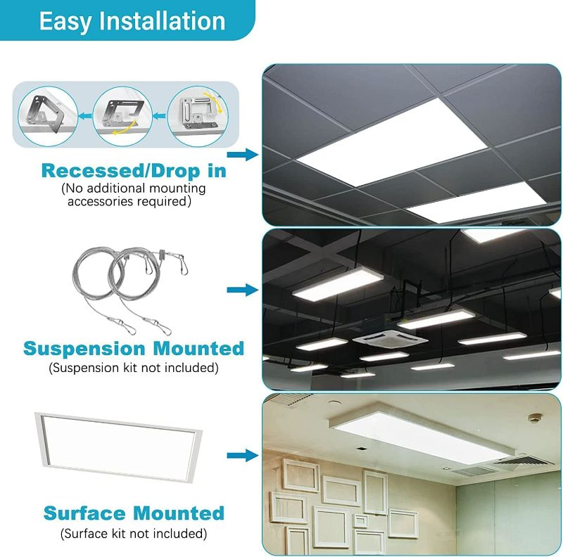 Photo 1 of (READ NOTES) Aphyni 2x4 SINGLE LED Flat Panel Light 55W 6600LM 2x4 LED Drop Ceiling Light - 55W 7150LM LED Garage Light 