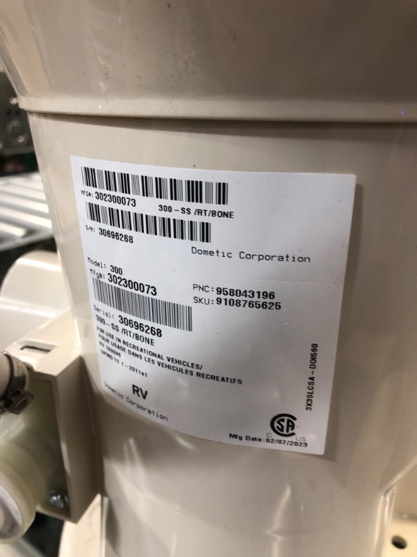 Photo 5 of Dometic 300 Series Standard Height Toilet, Bone Standard Height Bone ?19.75 x 16 x 18 inches
