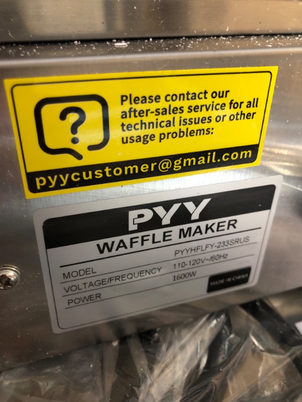 Photo 3 of -MISSING PARTS/USED/DAMAGED-PYY Commercial Waffle Maker 