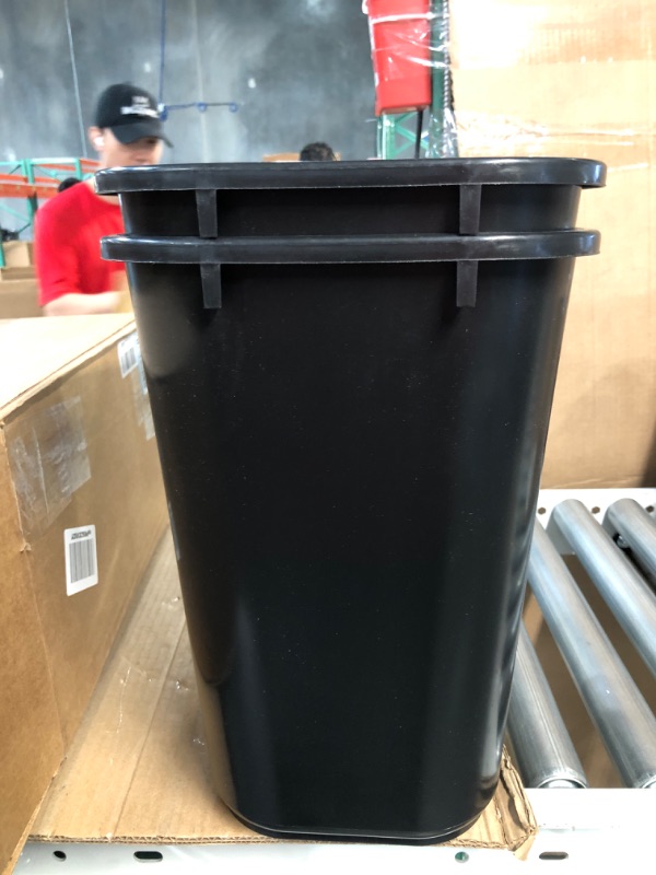 Photo 2 of -USED- AmazonCommercial 7 Gallon Commercial Office Wastebasket, Black, 2-Pack 