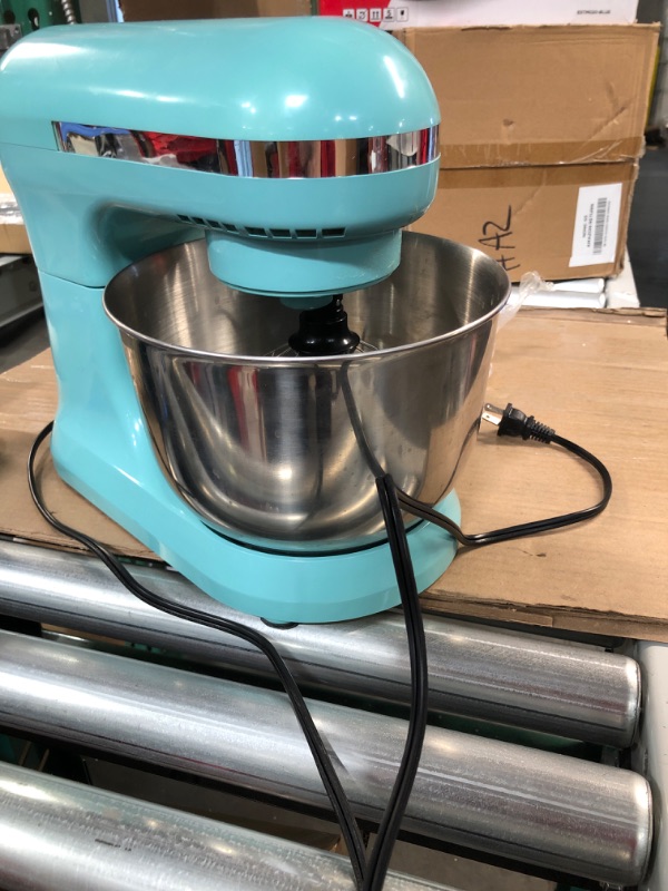 Photo 1 of -DAMAGED PLUG-Frigidaire 4.5 Liter 8 Speed Electric Countertop Stand Mixer, Blue