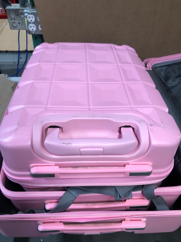 Photo 1 of -MINOR DAMAGE(SCRATCHES)-3 piece pink luggage set 