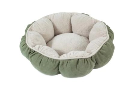 Photo 1 of [USED] Aspen Pet Puffy Round Cat Bed (18") Tan/Green