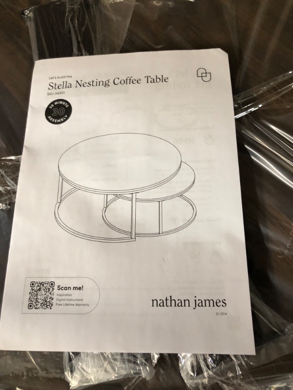 Photo 4 of [USED] Nathan James Stella Round Modern Nesting Coffee Set of 2, Warm Nutmeg/Matte Black