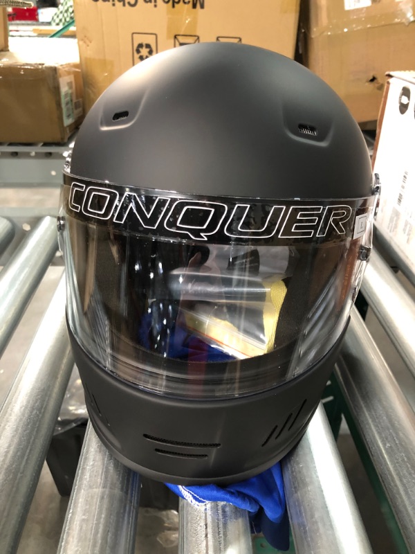 Photo 3 of Conquer Snell SA2020 Full Face Auto Racing Helmet Large Black