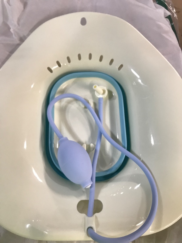 Photo 1 of DiviniTi Sitz Bath for Hemorrhoid Treatment - Sitz Bath for Postpartum Care Yoni Steam Seat Vaginal Steamer Kit - Collapsible, Drain Holes, Flusher Hose - Use w/Sitz Baths Salt - for Women & Men