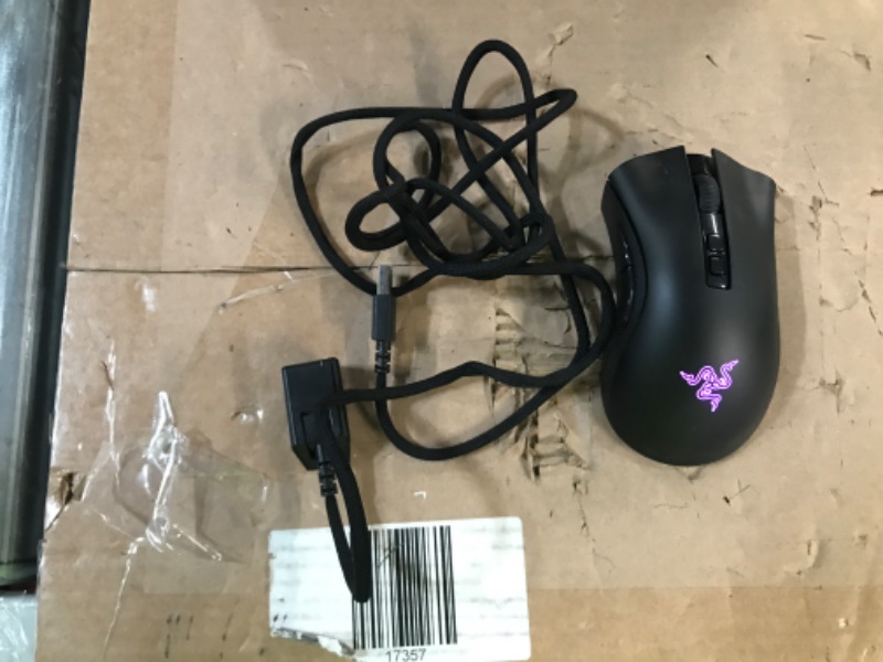 Photo 2 of Razer DeathAdder v2 Pro Wireless Gaming Mouse: 20K DPI Optical Sensor - 3X Faster Than Mechanical Optical Switch - Chroma RGB Lighting - 8 Programmable Buttons - Classic Black (Renewed)