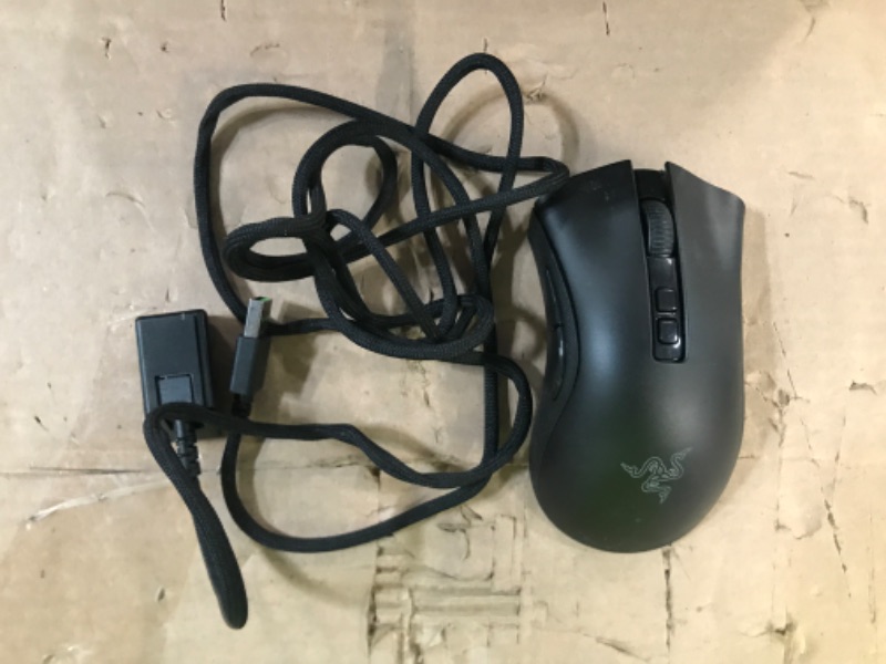 Photo 3 of Razer DeathAdder v2 Pro Wireless Gaming Mouse: 20K DPI Optical Sensor - 3X Faster Than Mechanical Optical Switch - Chroma RGB Lighting - 8 Programmable Buttons - Classic Black (Renewed)