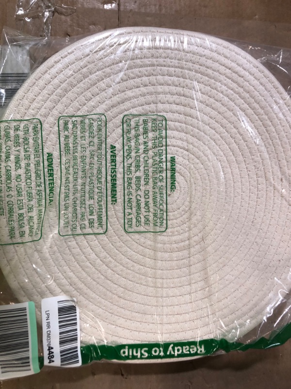 Photo 2 of 4 Sets of 15.7 Inches Oval Woven Cotton Placemats, Thick Heat Insulation Mats, Household Table Mats, Coasters, Bowl Mats, Placemats. (15 inches, 4 Sets, White) 15 inches, 4 sets White