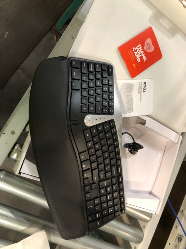 Photo 2 of Nulea Ergonomic Keyboard, Wired Split Keyboard with Pillowed Wrist and Palm Support, Featuring Dual USB Ports, Natural Typing Keyboard for Carpal Tunnel, Compatible with Windows/Mac