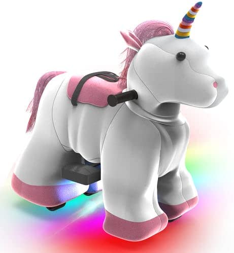 Photo 1 of ***USED*** HOVER HEART Electric Animal Ride On Toy, 6V Powered Unicorn Ride-on with Wheels, Led Lights, Safety Belt, A Great Gift Choice for Kid
