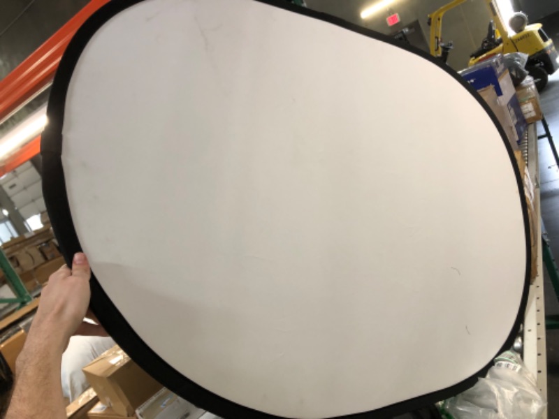 Photo 2 of ***USED*** 5X3.3 ft (1.5mX1m) 2 in 1 Cotton Muslin Black White Collapsible Reflector Backgrounds Portable Collapsible Reversible Photography Backdrop with Carrying Bag Black/White