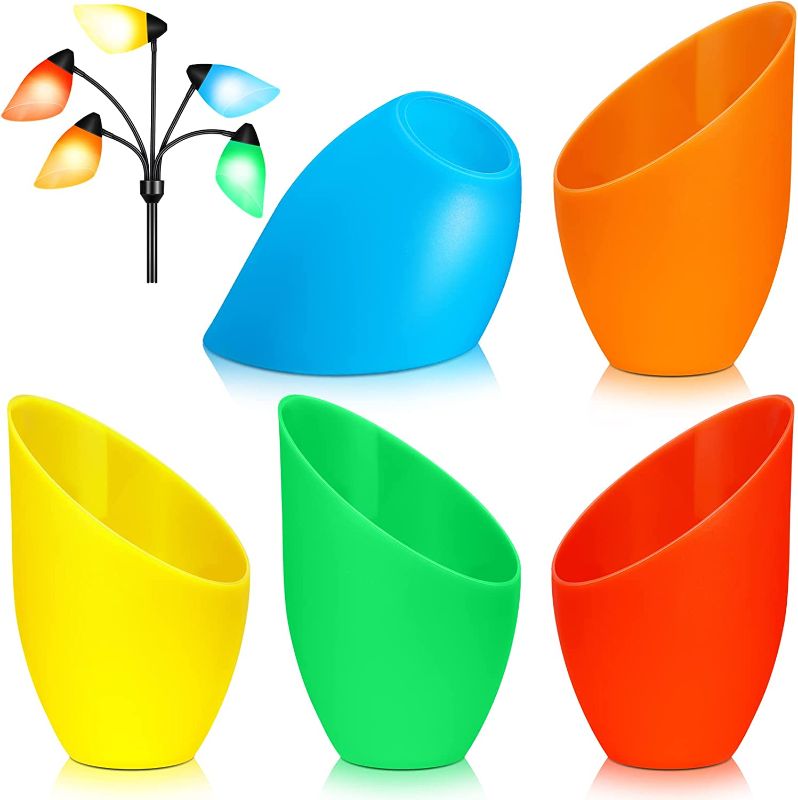 Photo 1 of ***USED*** 5 Colored Plastic Lampshade Replacement Plastic Lamp Shade 1.65 Inch Floor Lamp Shade Replacement Interchangeable Horseshoe Plastic Lamp Cover Shade for LED Floor Lamp
