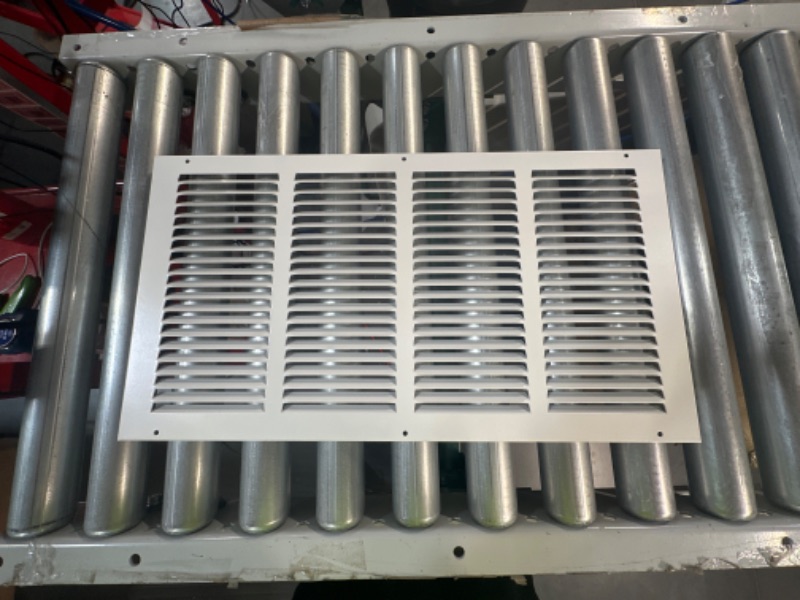 Photo 2 of 20"W x 10"H [Duct Opening Size] Steel Return Air Grille (AGC Series) Vent Cover Grill for Sidewall and Ceiling, White