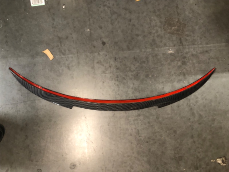 Photo 2 of Compatible/Replacement for 20+ Model Y Rear Trunk Lid Spoiler (V-Style) (Black Real Carbon Fiber)