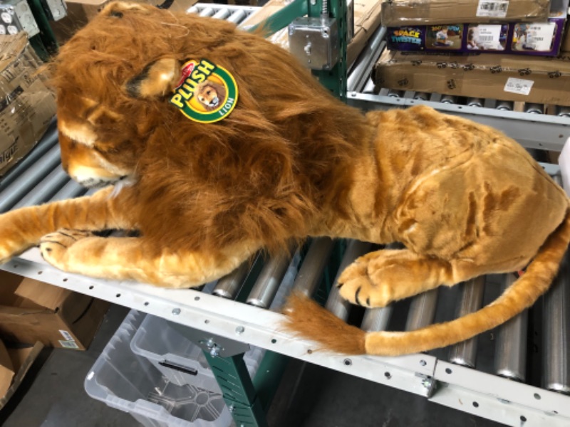 Photo 3 of Melissa & Doug Giant Lion - Lifelike Stuffed Animal (over 6 feet long)