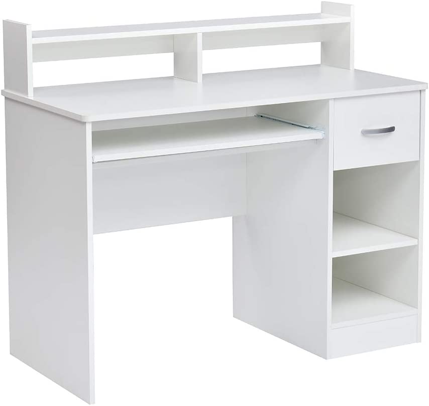 Photo 1 of MISSING*PARTSONLY*Rockpoint Kora Computer Desk with Keyboard Tray, Daisy White