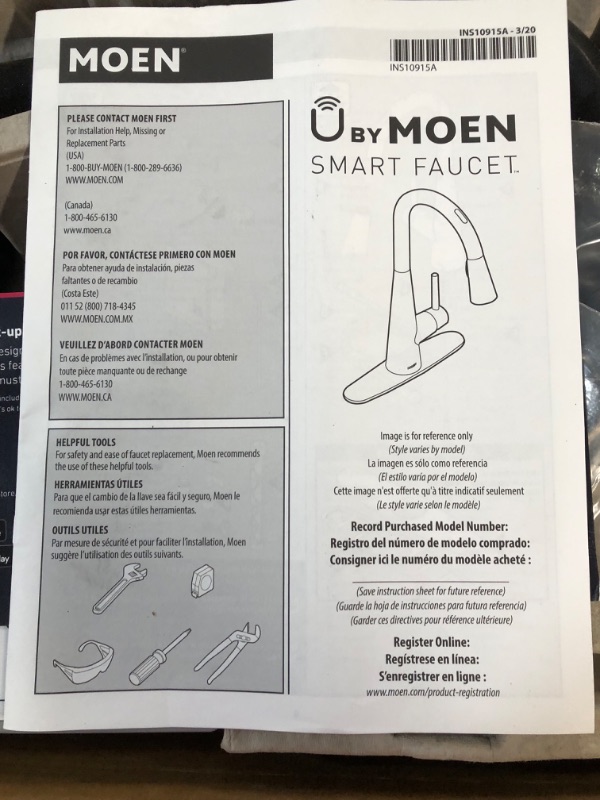 Photo 1 of ***SEE NOTES*** Moen Arbor Matte Black Smart Faucet, 7594EVBL