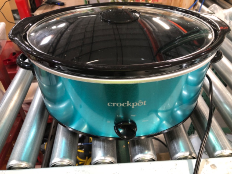 Photo 2 of **DAMAGED, SEE NOTES** Crockpot SCV700-KT Deisgn to Shine 7QT Slow Cooker, Turquoise Turquoise Cooker