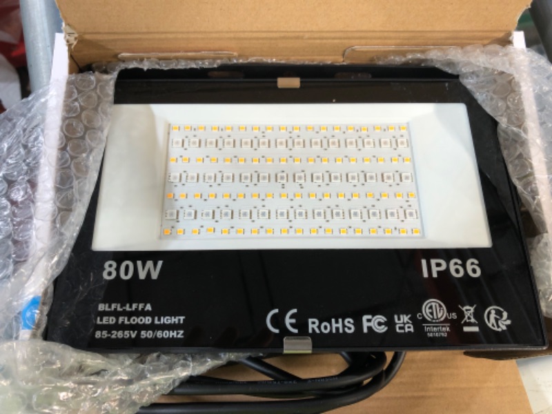 Photo 2 of **SEE NOTES** MELPO LED Flood Light Outdoor 800W Equivalent 8000LM Smart RGB Landscape Lighting with APP Control, 1 Pack