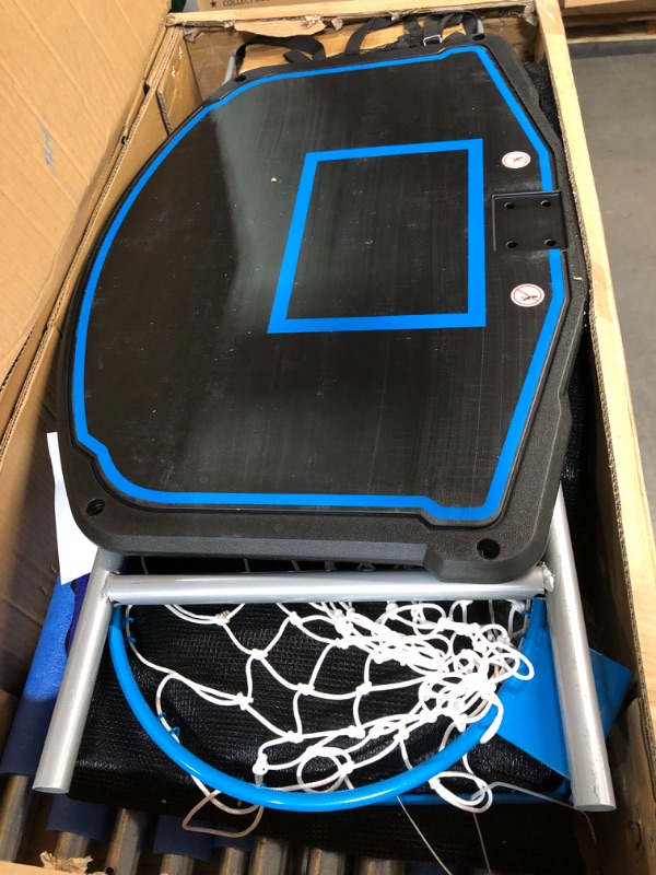 Photo 2 of **ONLY ONE BOX OF 3**
EMKK 16 FT Trampoline with Basketball Hoop, Outdoor Trampoline with Safety Enclosure Net and Ladder